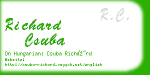 richard csuba business card